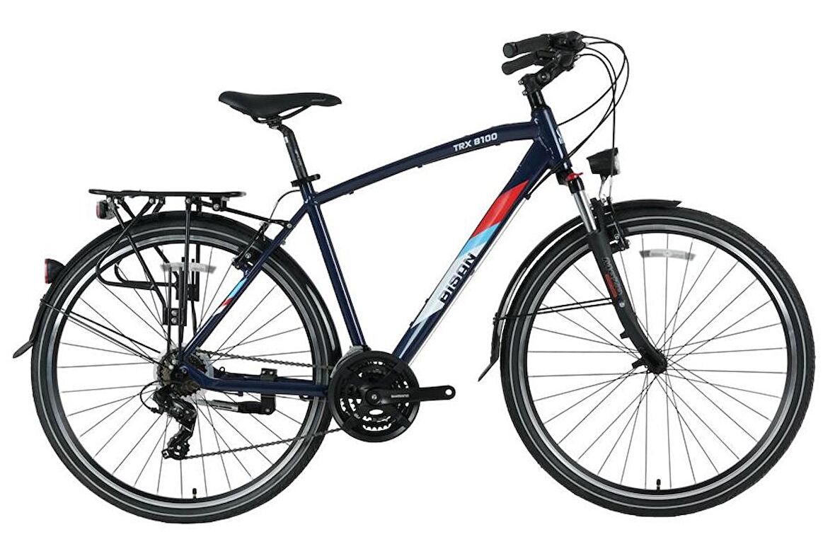 Bisan TRX 8100 28 Jant 21 Vites Lacivert Yeşil Şehir Bisikleti