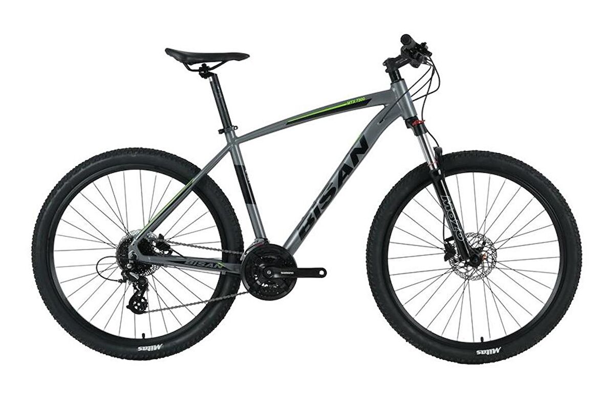 BİSAN MTX 7300 ERKEK DAĞ BİSİKLETİ 48CM HD 29 JANT 24 VİTES METALİK GRİ YEŞİL