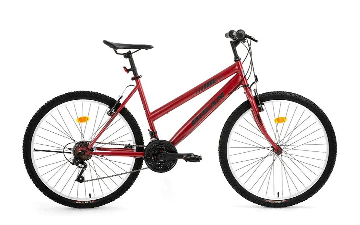 BİSAN DİSCOVER DAĞ BİSİKLETİ 42 CM V 26 JANT 21 VİTES METALİK KIRMIZI SİYAH