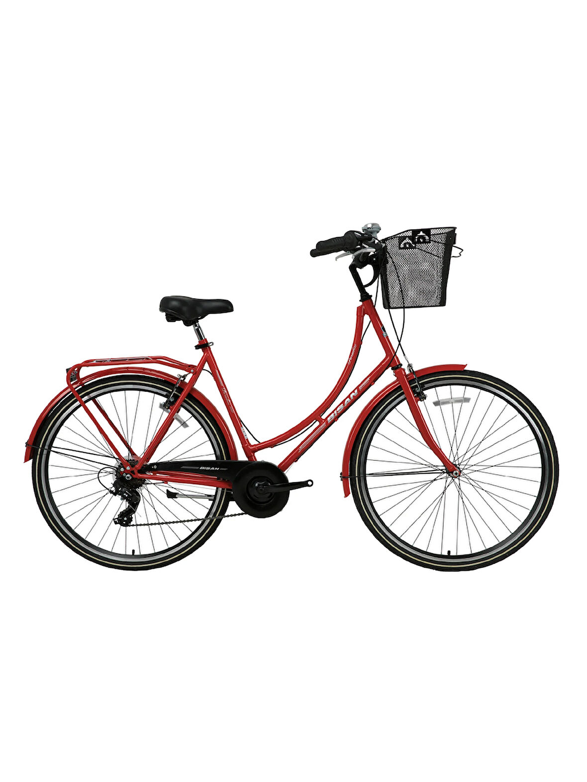 BİSAN PARADİSE ŞEHİR BİSİKLETİ 54 CM V 28 JANT 1 VİTES KIRMIZI GRİ
