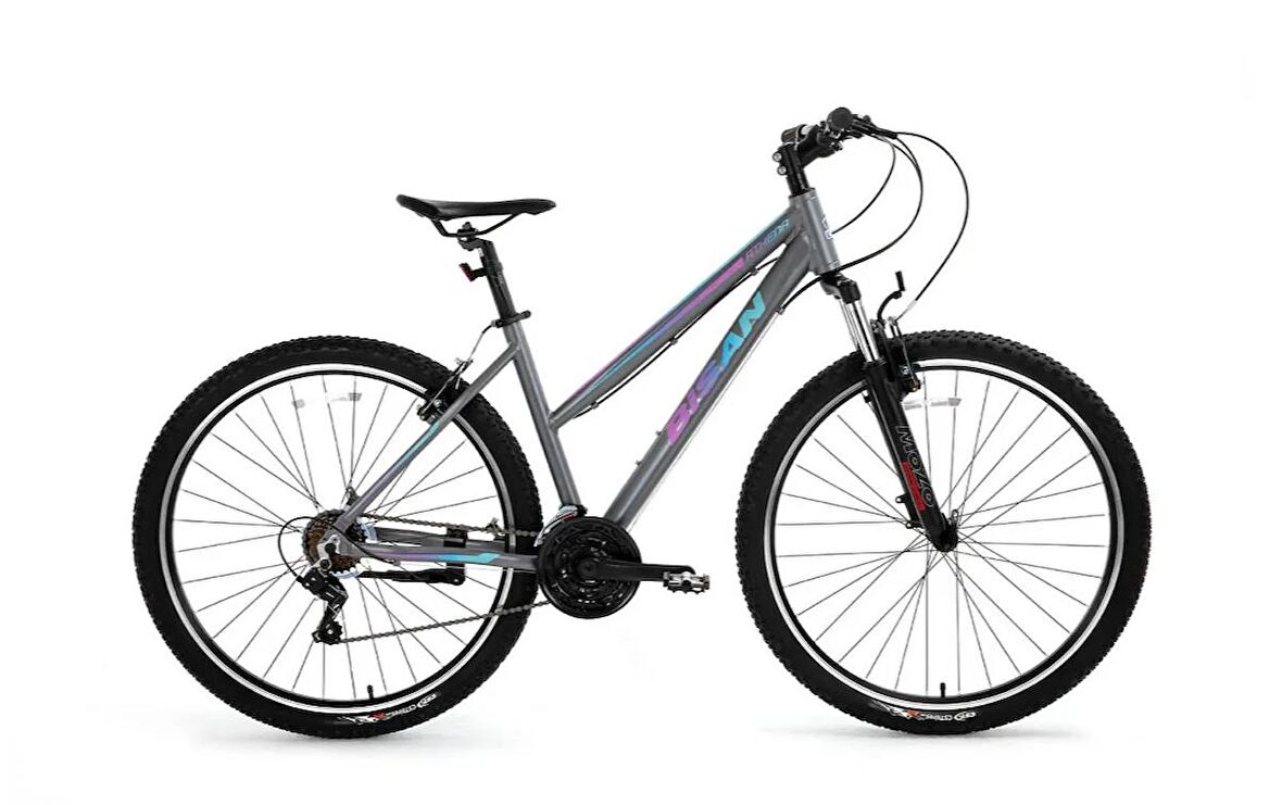 BİSAN ATHENA DAĞ BİSİKLETİ 43 CM V 26 JANT 21 VİTES METALİK GRİ MAVİ - MOR