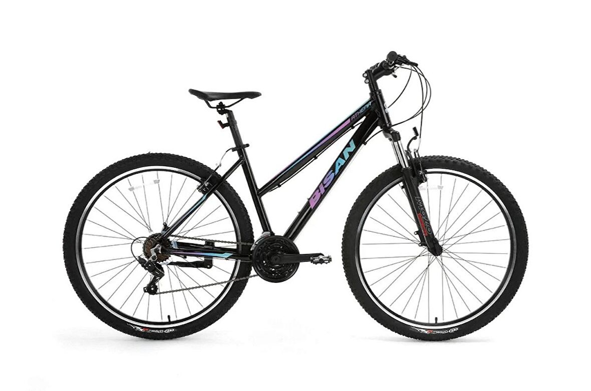 BİSAN ATHENA DAĞ BİSİKLETİ 48 CM HD 27.5 JANT 21 VİTES PARLAK SİYAH MAVİ - MOR 