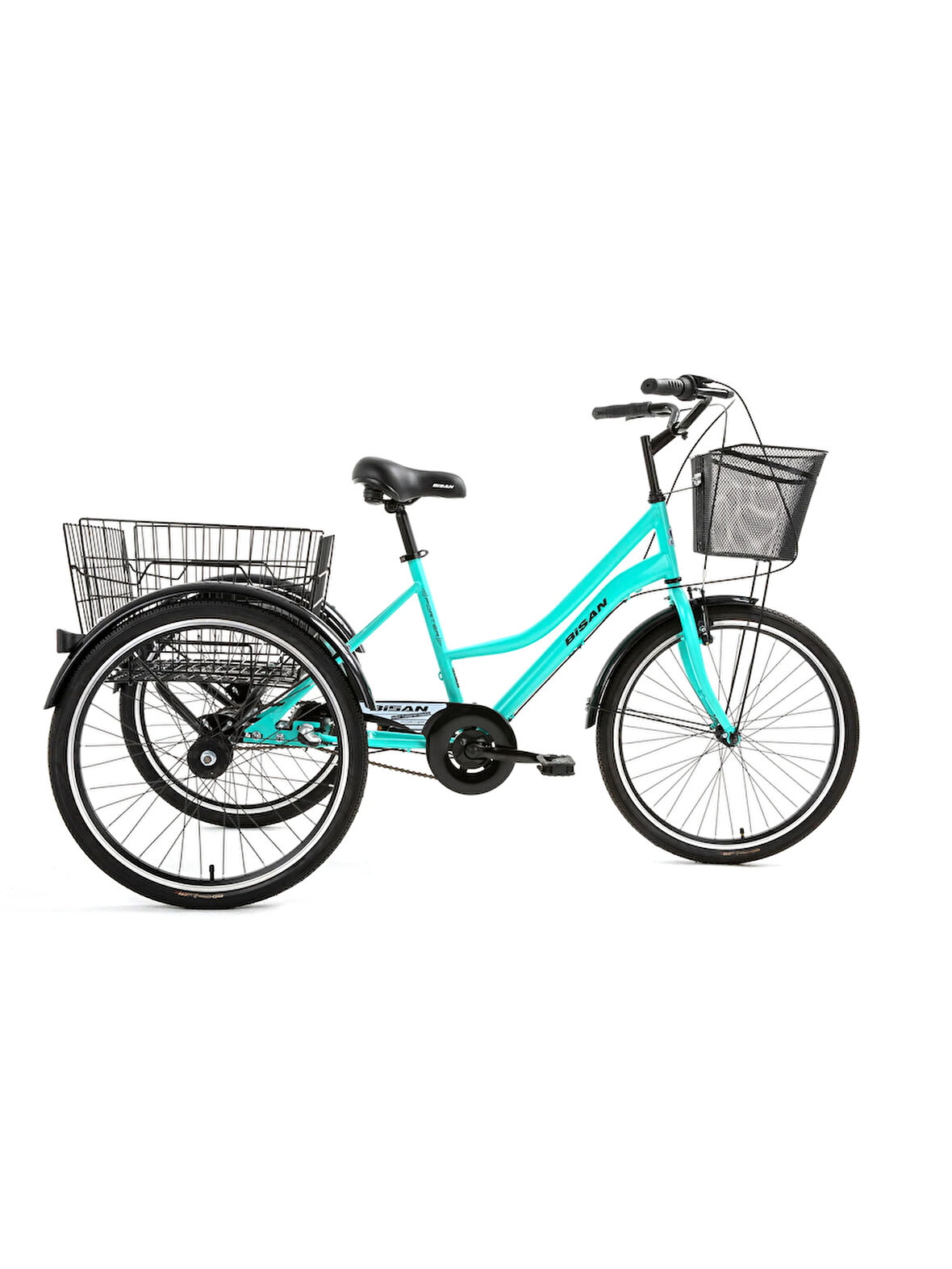 PORTER HİZMET BİSİKLETİ 44 CM V - ROLLER FREN 3 VİTES 24 JANT TURKUAZ SİYAH