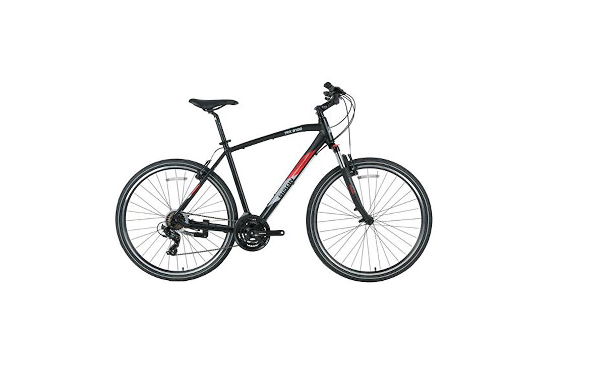 BİSAN TRX 8100-23 ERKEK ŞEHİR BİSİKLETİ 46CM V 28 JANT 21 VİTES MAT SİYAH KIRMIZI