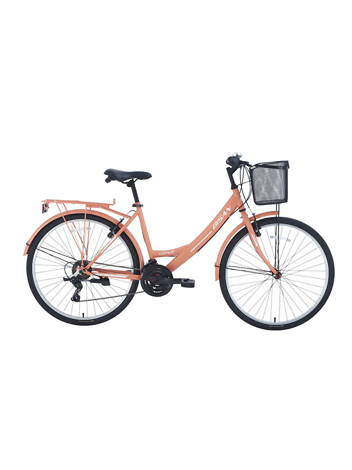 LOTUS ŞEHİR BİSİKLETİ 34 CM V 24 JANT 21 VİTES MERCAN BEYAZ