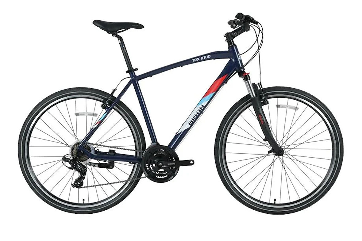 BİSAN TRX 8100-23 ERKEK ŞEHİR BİSİKLETİ 46CM V 28 JANT 21 VİTES MAT SİYAH MAVİ