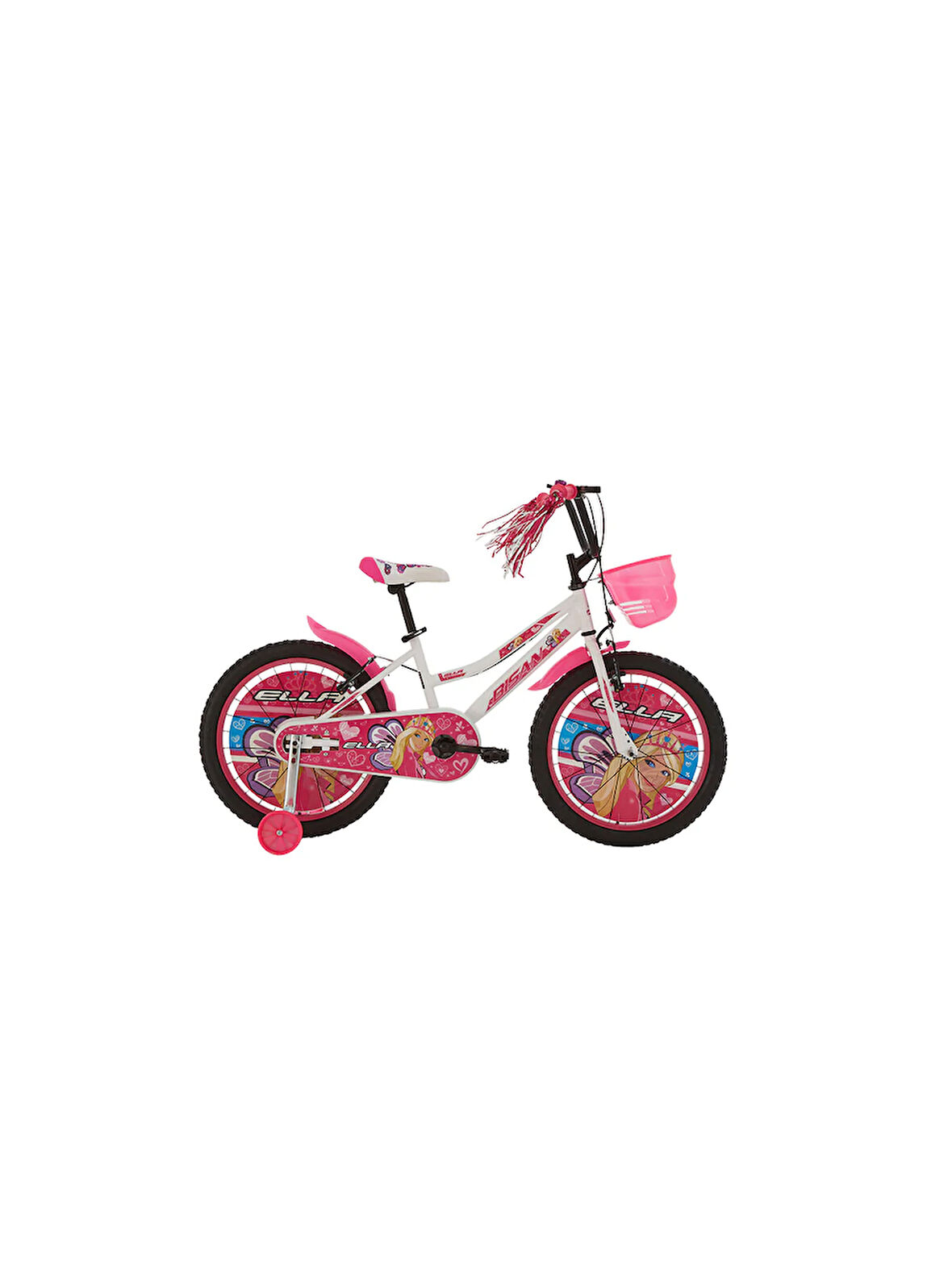 Ella Çocuk Bisikleti 30 Cm V Fren 20 Jant Vitessiz Beyaz Pembe