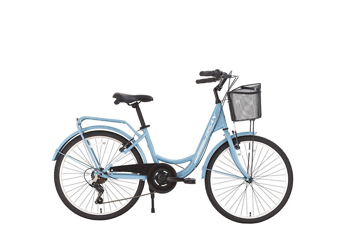 BİSAN SORRENTO ŞEHİR BİSİKLETİ 36 CM V 24 JANT 3 VİTES BEBEK MAVİSİ BEYAZ