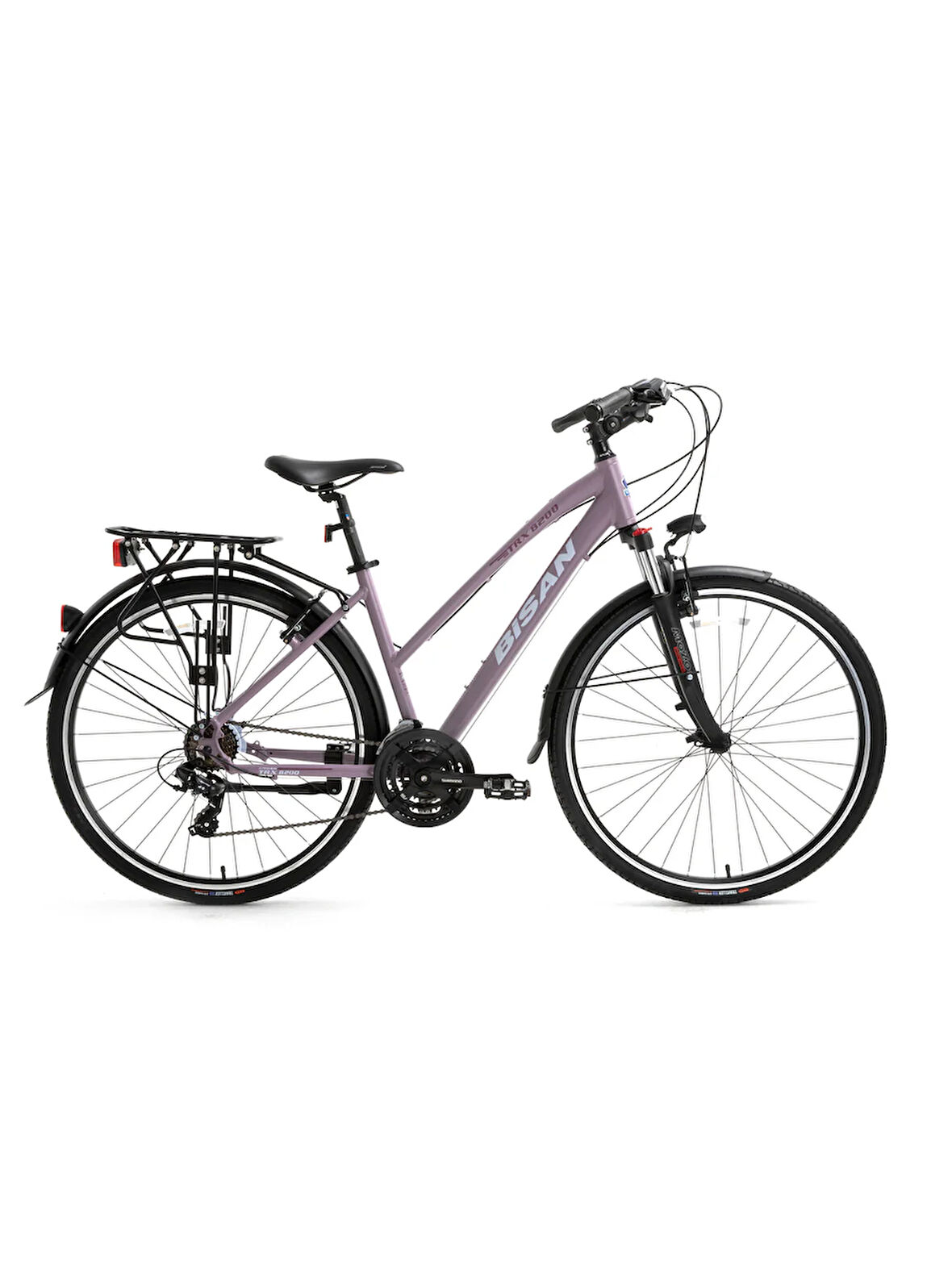 BİSAN TRX 8200 CİTY ŞEHİR BİSİKLETİ 45 CM V 700C 21 VİTES MAT MOR BEYAZ MOR