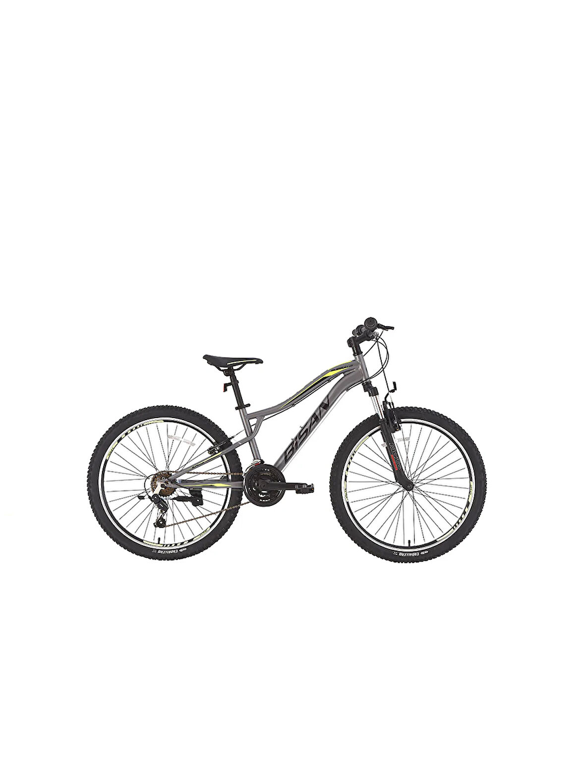 BİSAN BUFFALO DAĞ BİSİKLETİ 37 CM V 27,5 JANT 21 VİTES FÜME SİYAH SARI