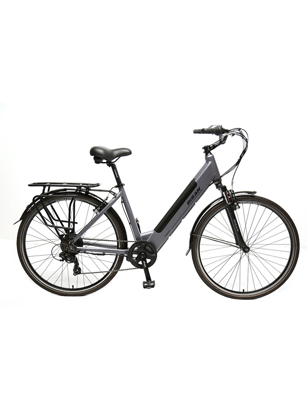 BİSAN MOON ELEKTRİKLİ BİSİKLET 47 CM V 700C JANT 7 VİTES METALİK GRİ SİYAH