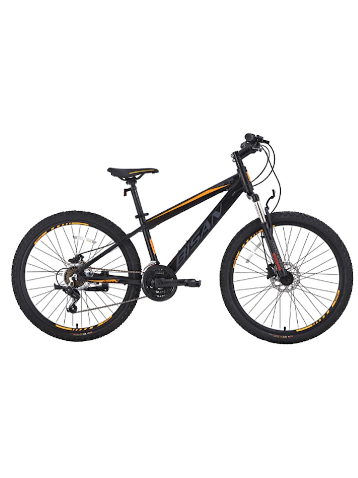 BİSAN COOPER DAĞ BİSİKLETİ 35 CM MD 26 JANT 21 VİTES MAT SİYAH TURUNCU
