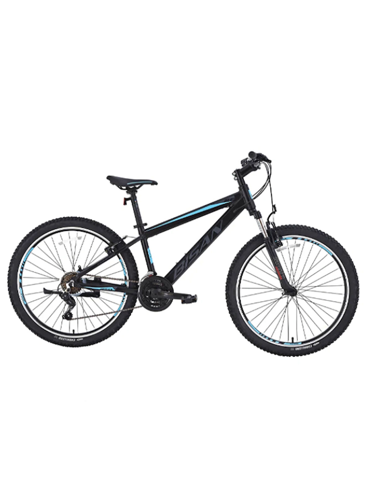 BİSAN COOPER DAĞ BİSİKLETİ 37 CM V 27.5 JANT 21 VİTES MAT SİYAH MAVİ