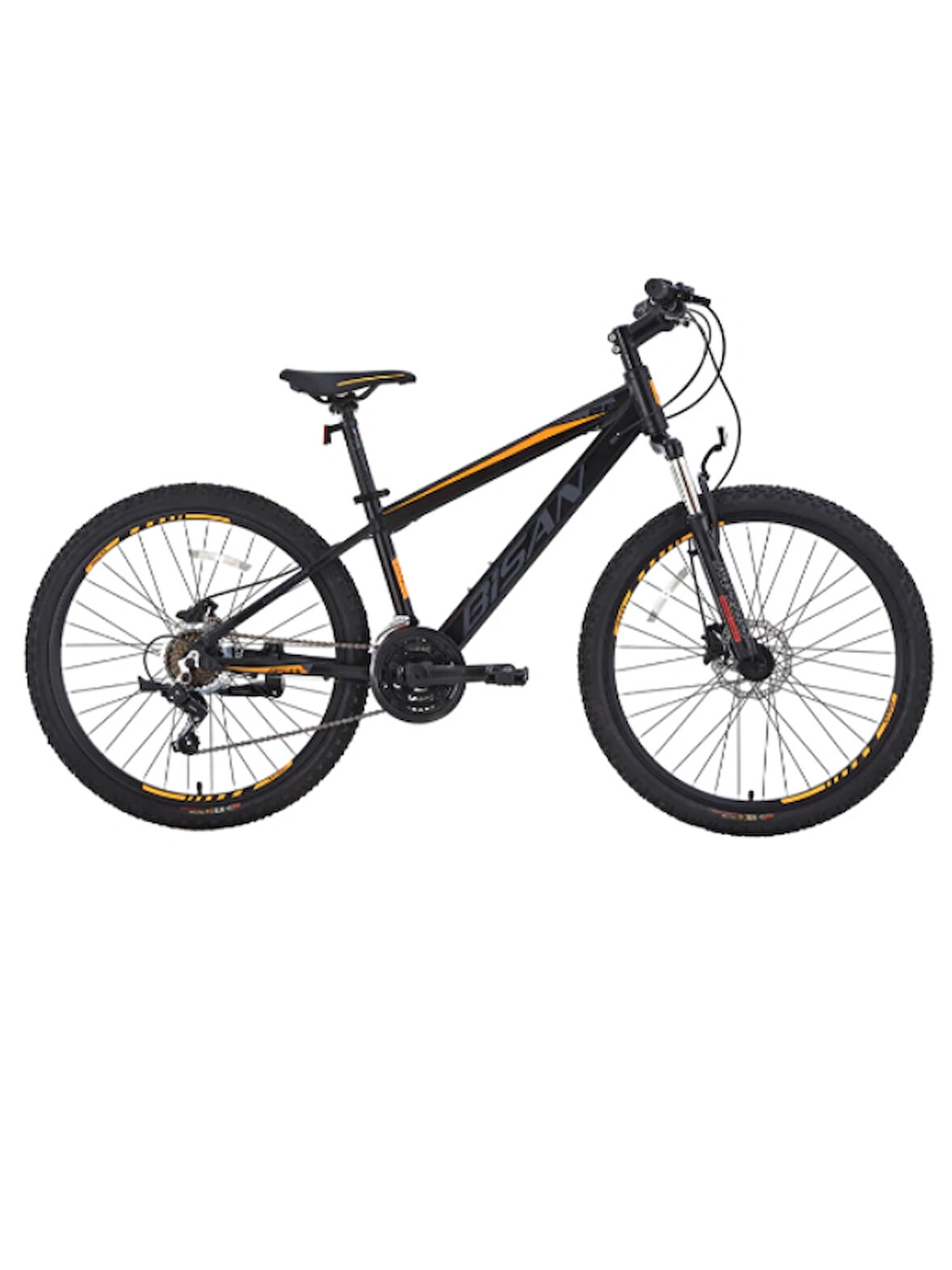 BİSAN COOPER DAĞ BİSİKLETİ 37 CM HD 27.5 JANT 21 VİTES MAT SİYAH TURUNCU