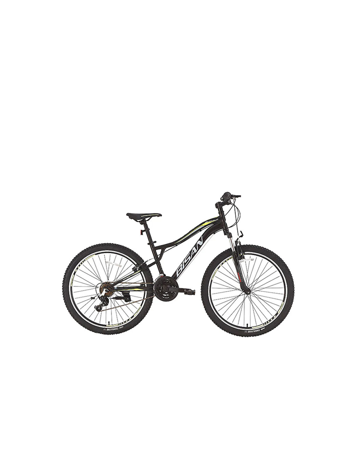 BİSAN BUFFALO DAĞ BİSİKLETİ 35 CM V 26 JANT 21 VİTES MAT SİYAH SARI