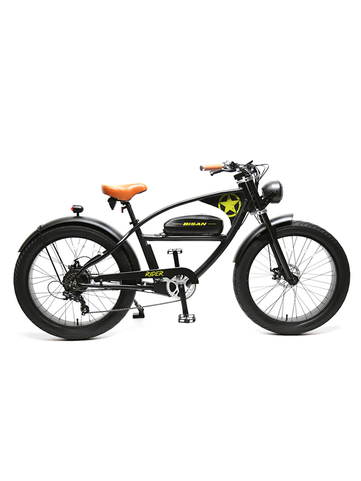 BİSAN RİDER ELEKTRİKLİ BİSİKLET 46 CM DİSK FREN 26 JANT 7 VİTES MAT SİYAH YEŞİL