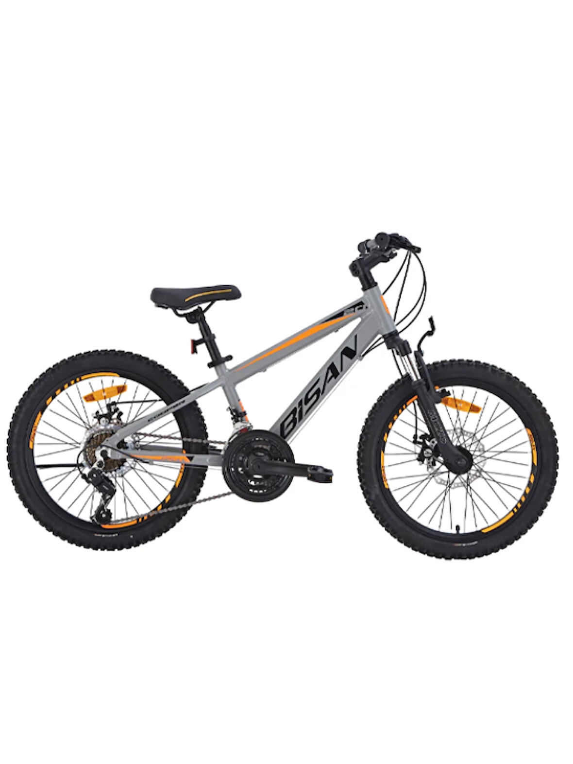 BİSAN COOPER ÇOCUK BİSİKLETİ 28 CM MD 20 JANT 21 VİTES AÇIK GRİ SİYAH TURUNCU