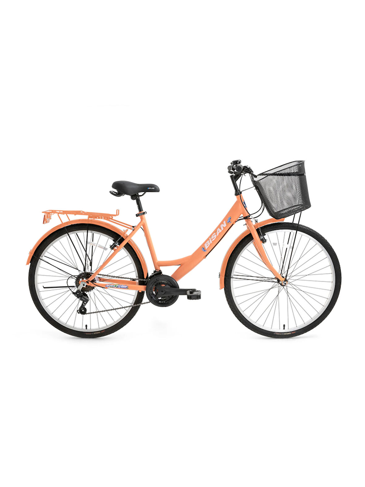 BİSAN LOTUS ŞEHİR BİSİKLETİ 34 CM V 24 JANT 21 VİTES MERCAN BEYAZ