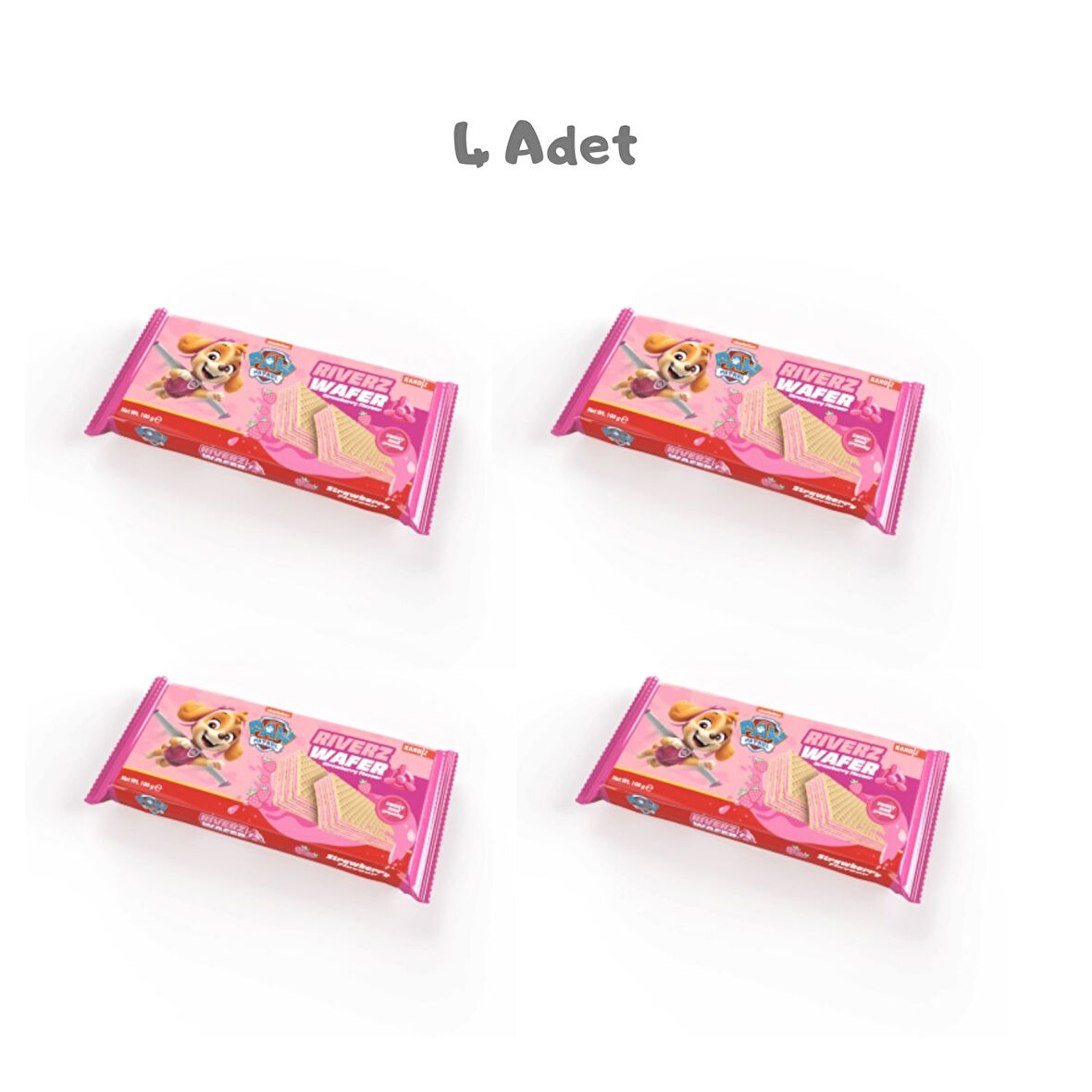 Riverz Çilekli Gofret (100 Gr) 4 Adet