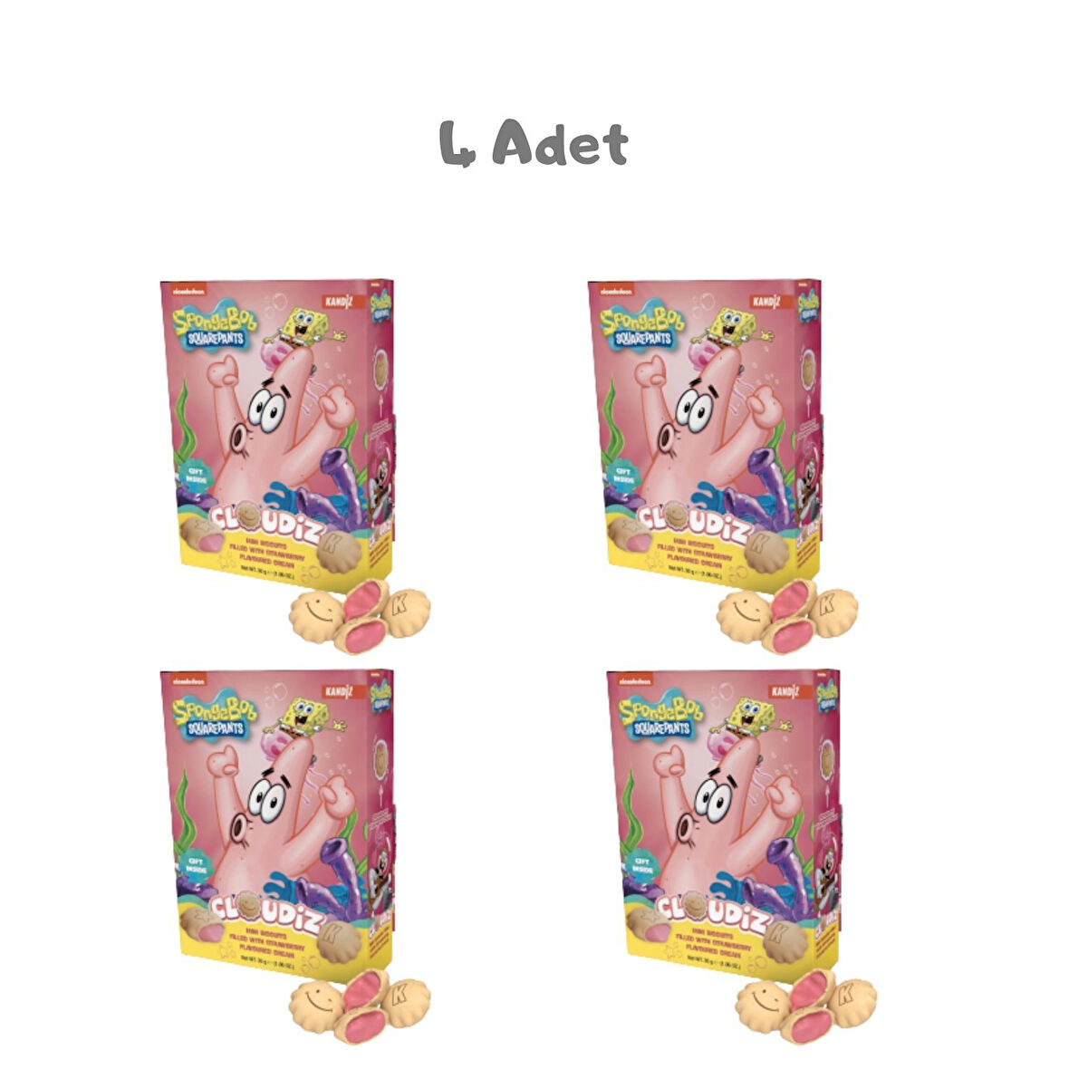 Cloudiz Strawberry Nickelodeon 30 Gr. 4 Adet