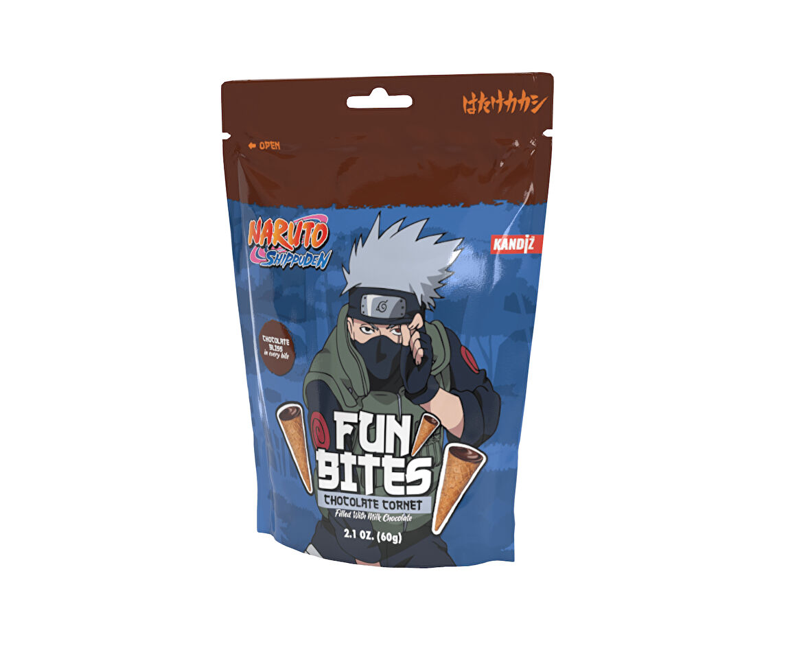 Kandiz Naruto Fun Bites Chocolate Cornet 60 Gr.