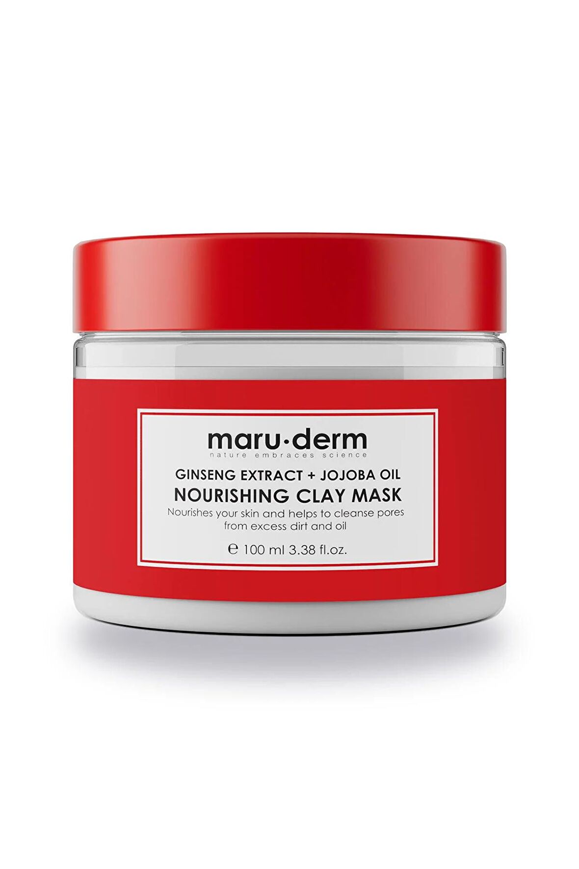 Maru.Derm Kil Maskesi | Ginseng Özü + Jojoba Yağı Besleyici Kil Maskesi 100 ML | Tüm Cilt Tipleri | Vegan