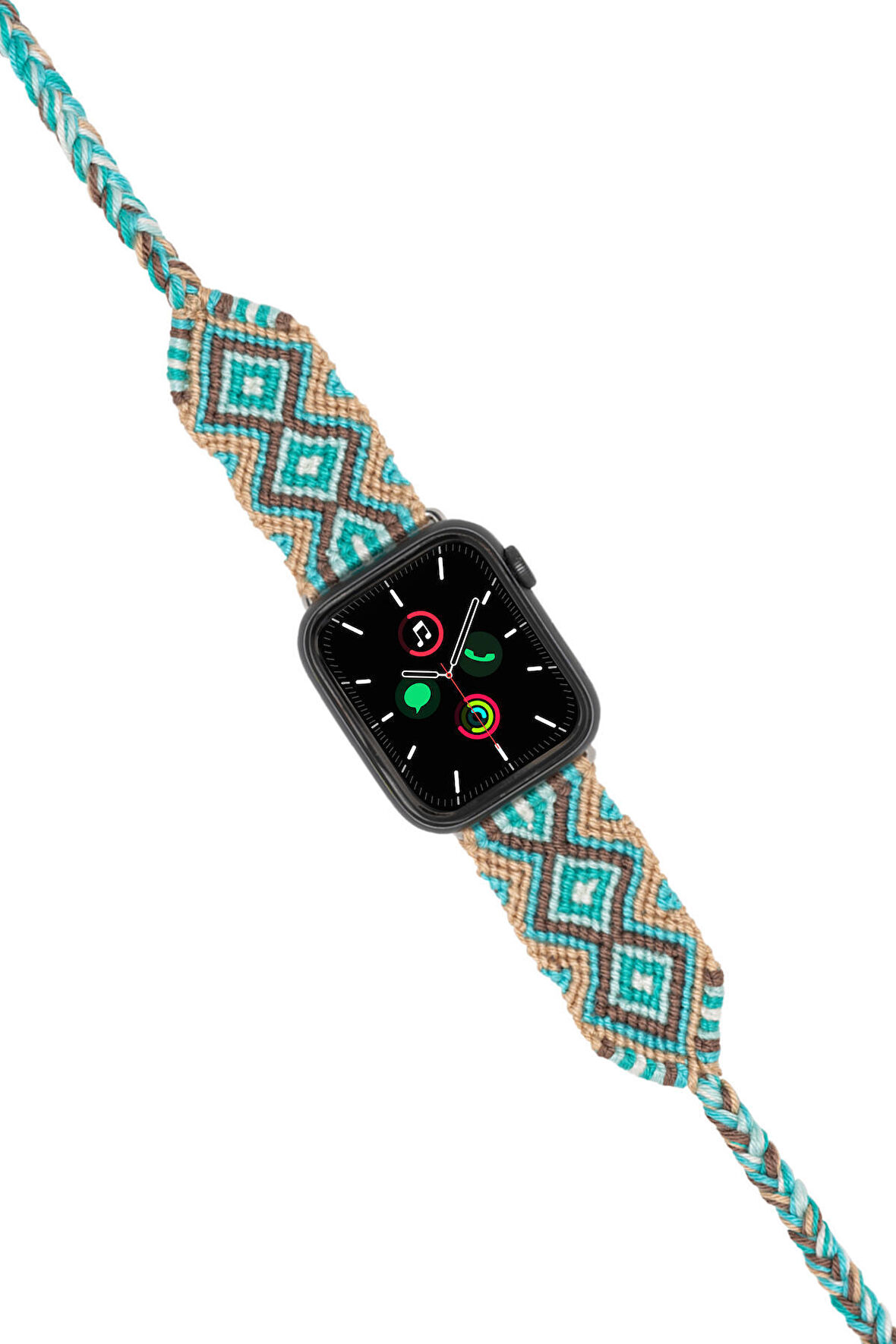 Hippi Charm Silver 38-40-41 mm Apple Watch Uyumlu Braided Band 