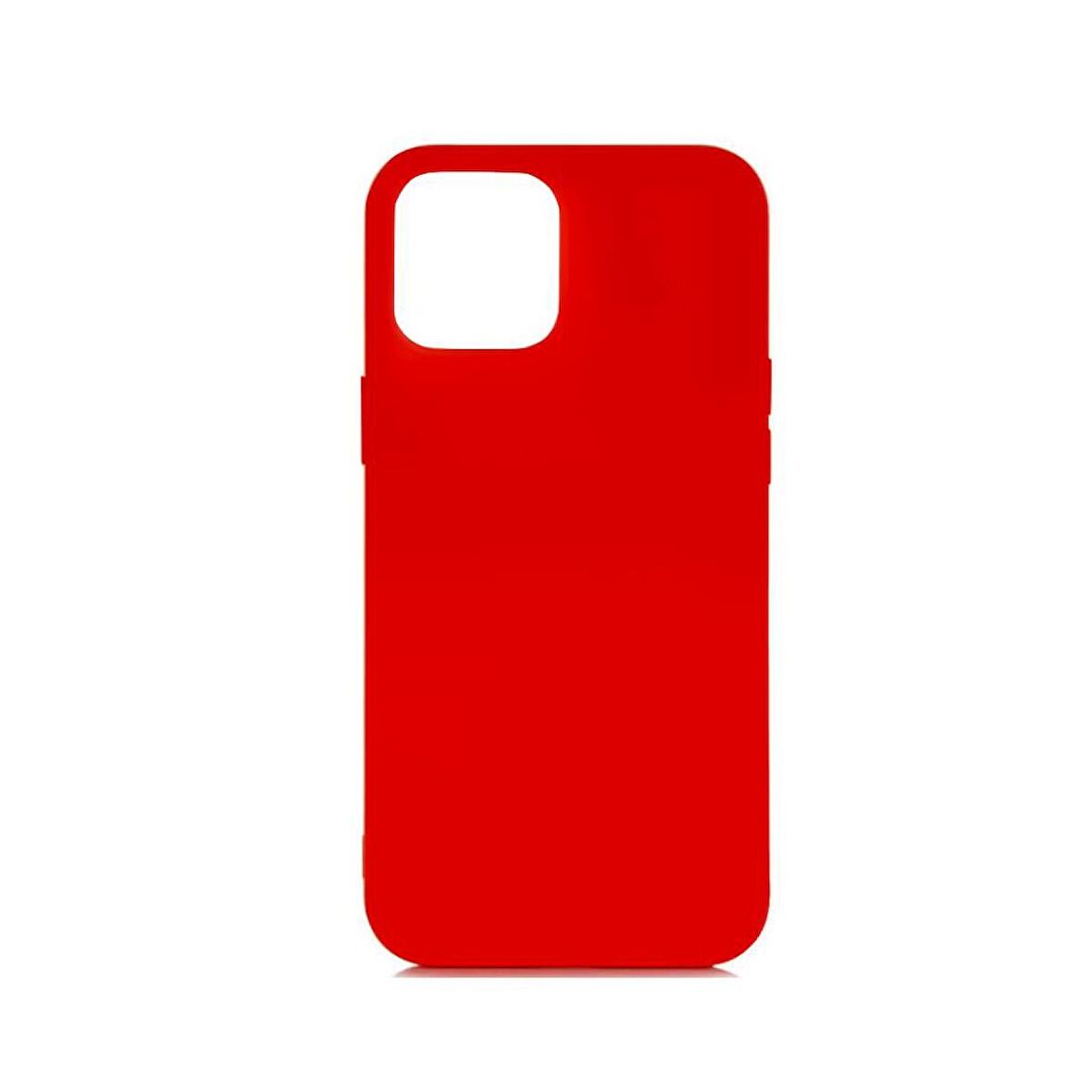 iPhone 12 Mini (5.4") ile Uyumlu Cappy Silikon Kılıf Kırmızı