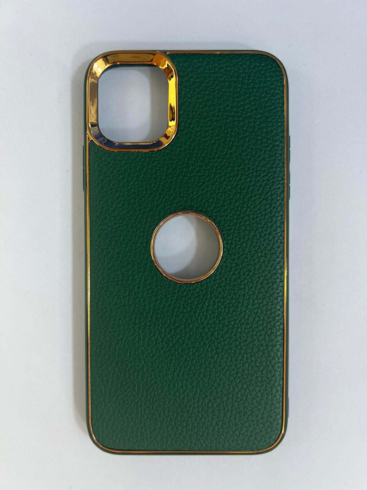 ARMORİX İPHONE 11 YEŞİL DERİ GÖRÜNÜMLÜ GOLD TEDAYLI BEST DELUXE  KILIF
