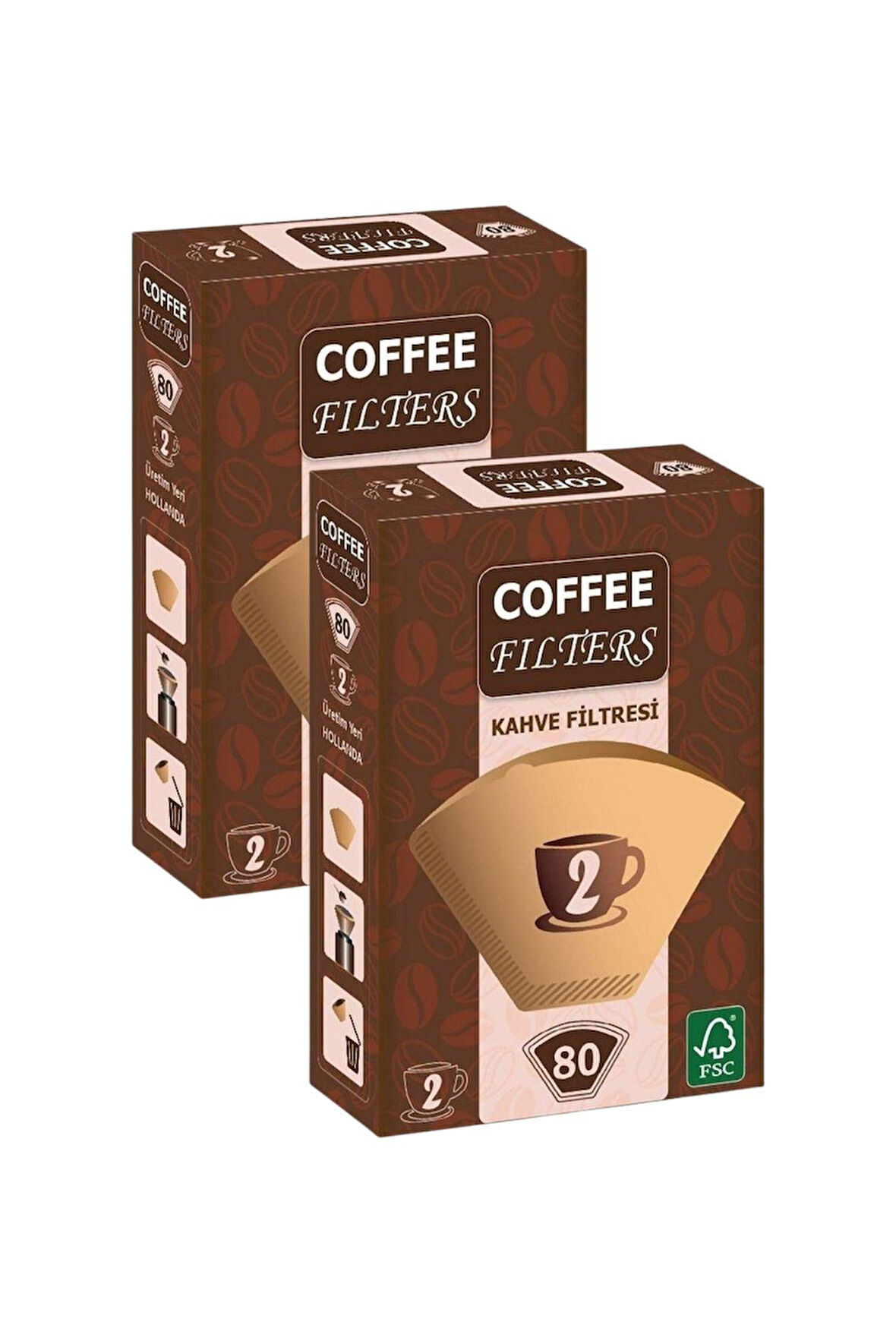 Caffeo Filters NO2 80 Adet Kahve Filtre Kağıdı x 2 Adet