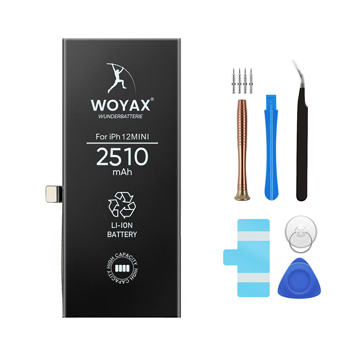 Woyax iPhone 12 Mini Uyumlu Premium Batarya 2510mAh