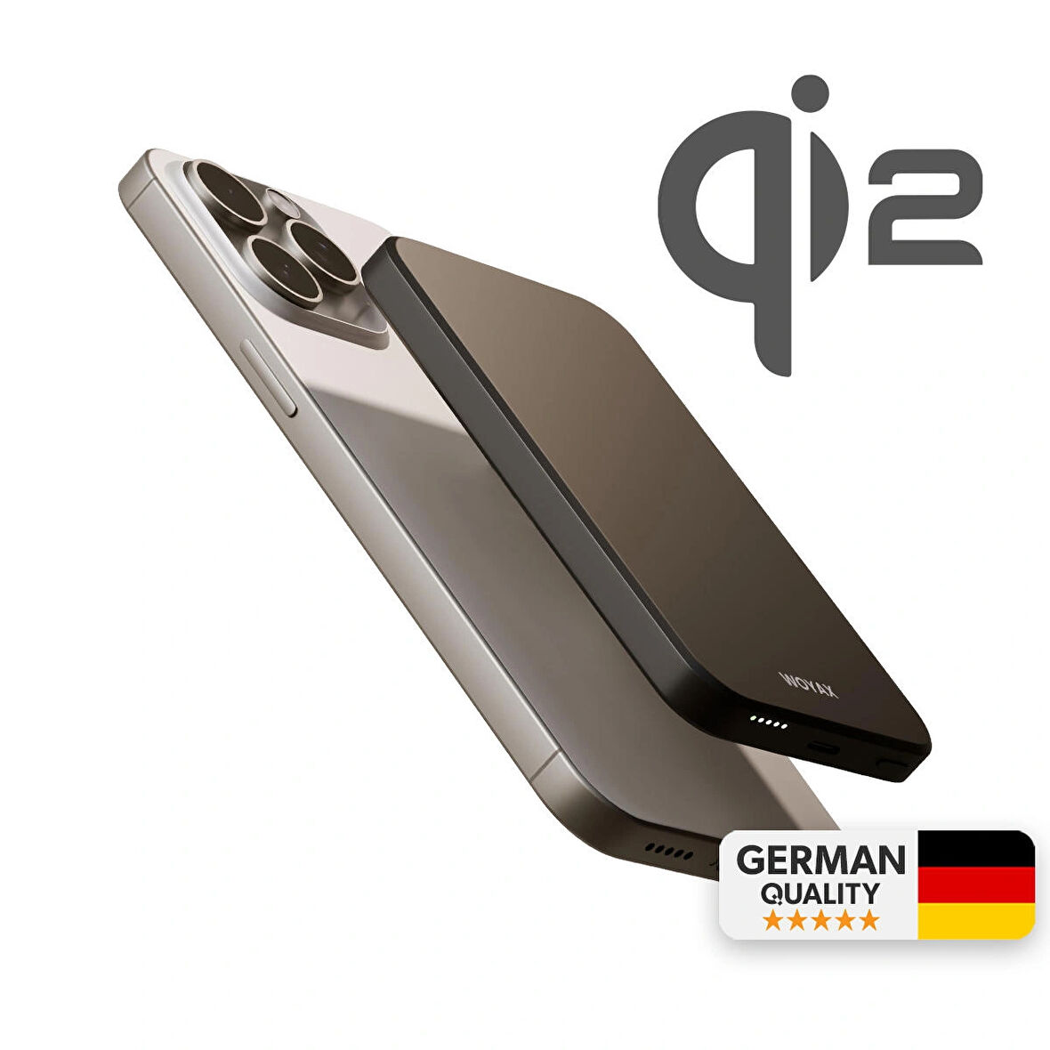 Woyax Magsafe Powerbank 5000 mAh QI2 Siyah Renk 20W Hızlı Taşınabilir Şarj Cihazı