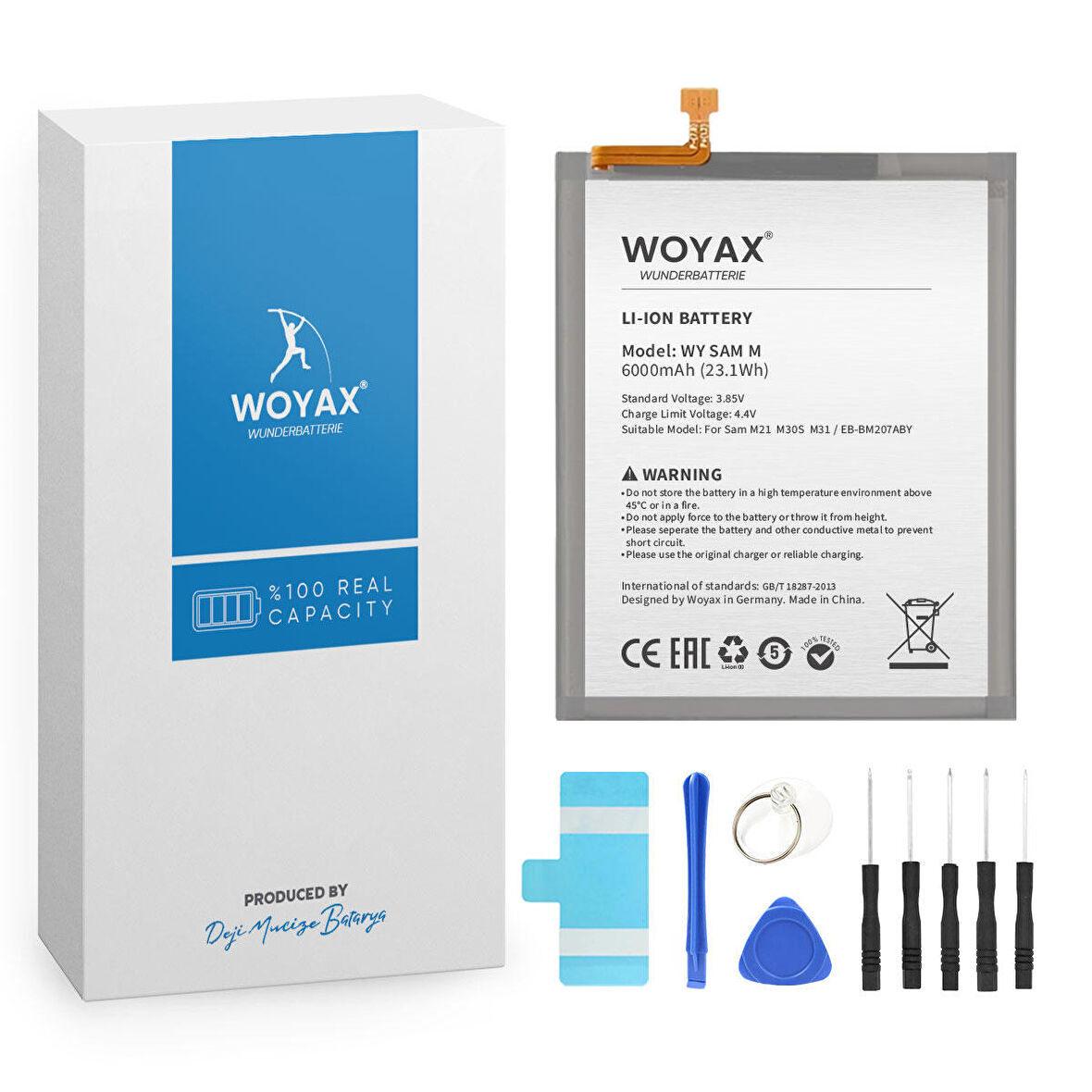 Woyax by Deji Samsung Galaxy M21 - M30S - M31 Uyumlu Premium Batarya