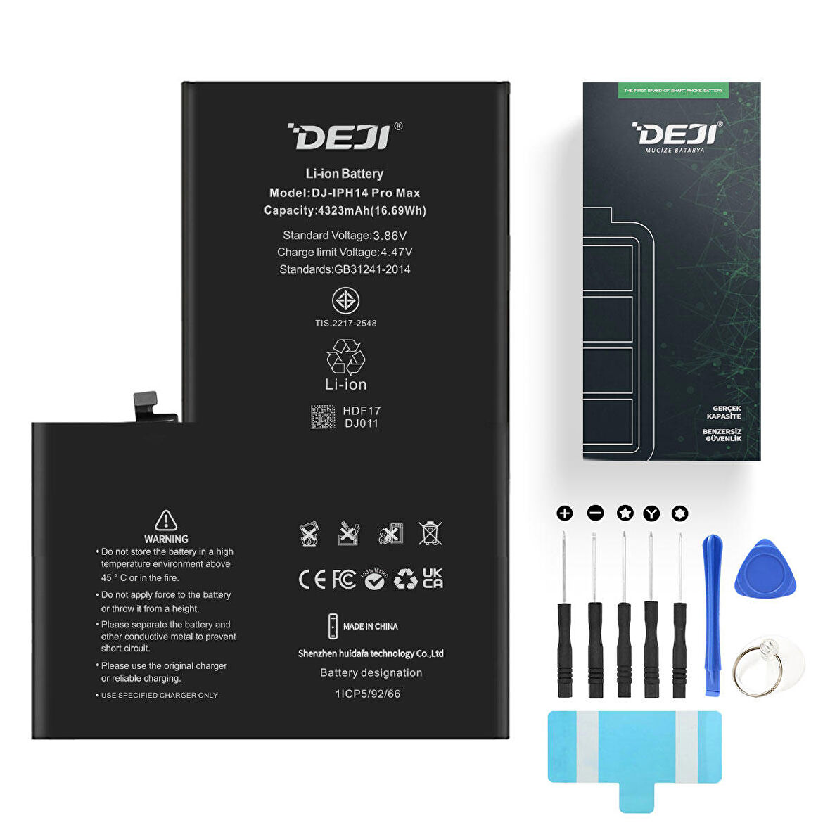 Deji iPhone 14 Pro Max Uyumlu Mucize Batarya - Orijinal mAh Kapasite