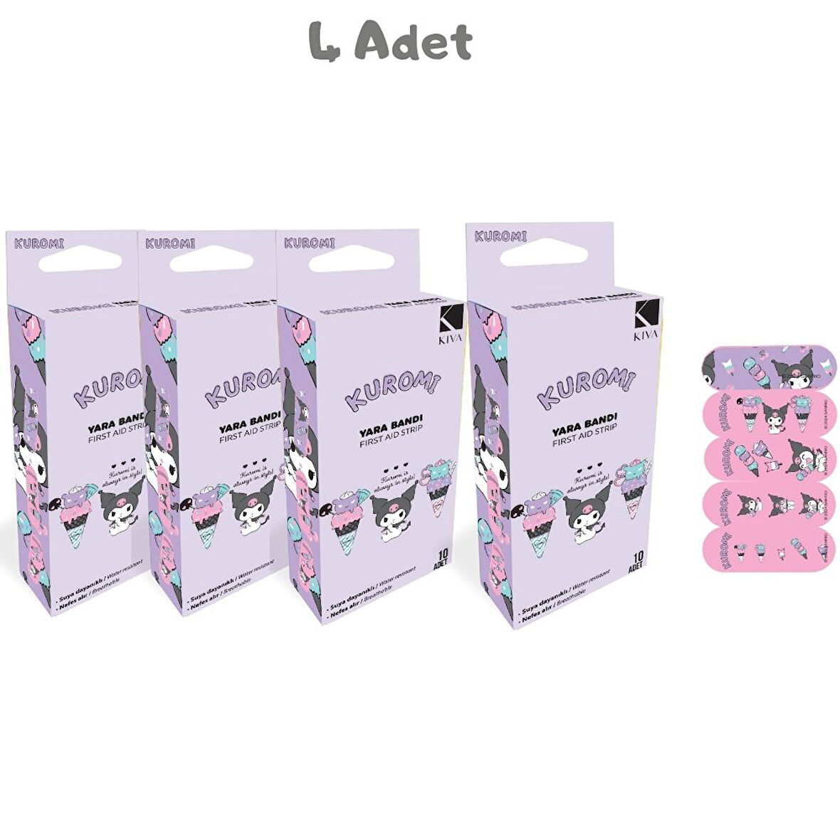 Kuromi Yara Bandı 4'lü Paket (40 Adet)