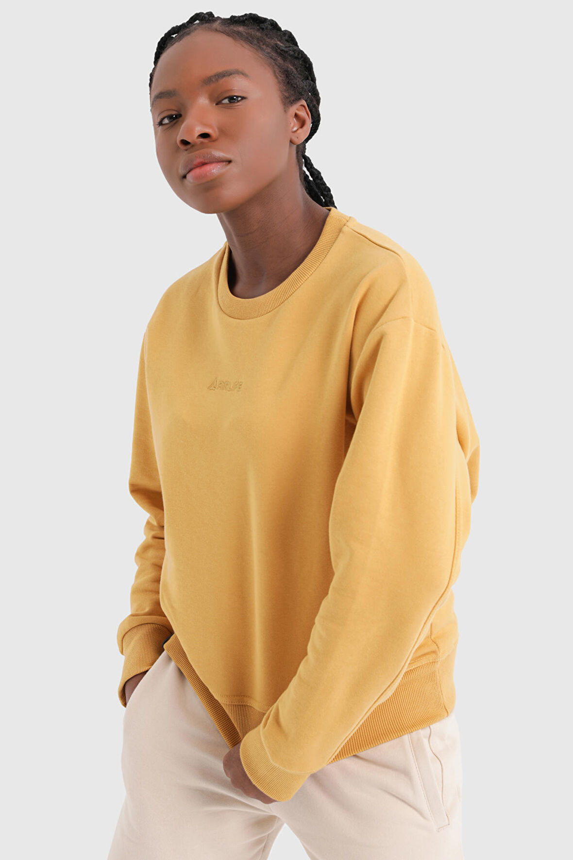 Kadın Yünlü Basic Sweatshirt - 18050