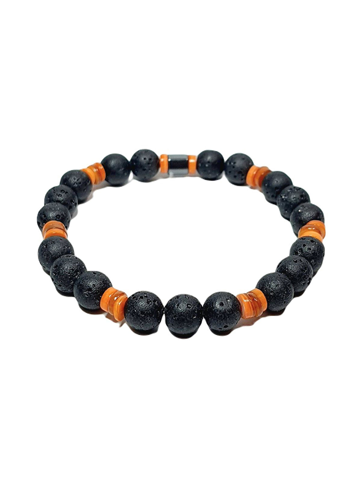 JTSS25DOB1512 LAV SEDEF HEMATİT SİYAH JANTİ DOĞALTAŞ BİLEKLİK