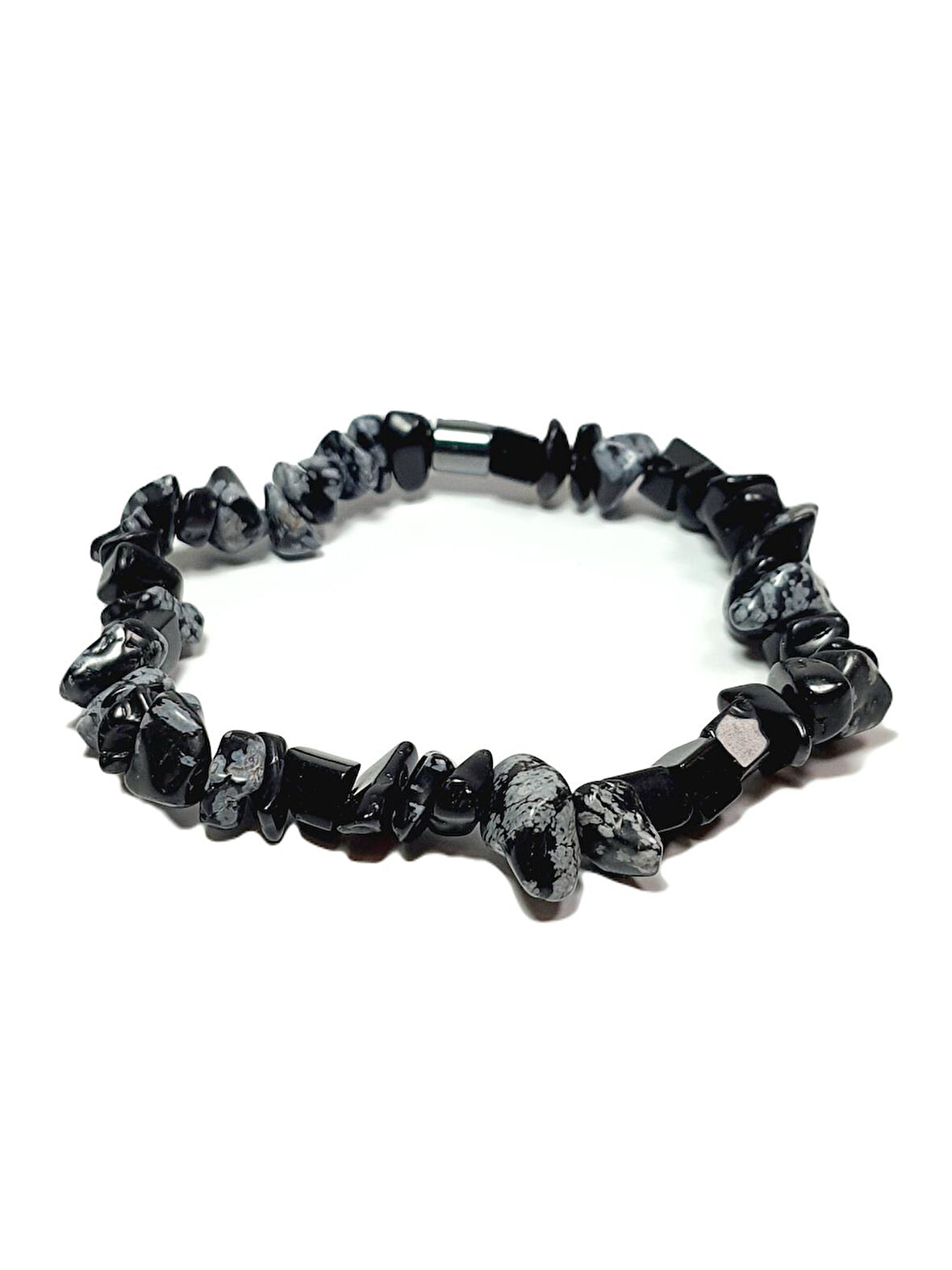 JTSS25DOB1519 OPSİDYEN HEMATİT SİYAH JANTİ DOĞALTAŞ BİLEKLİK