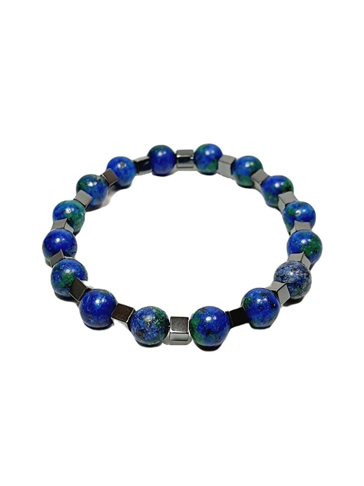 JTSS25DOB1529 CEYT HEMATİT LACİVERT JANTİ DOĞALTAŞ BİLEKLİK