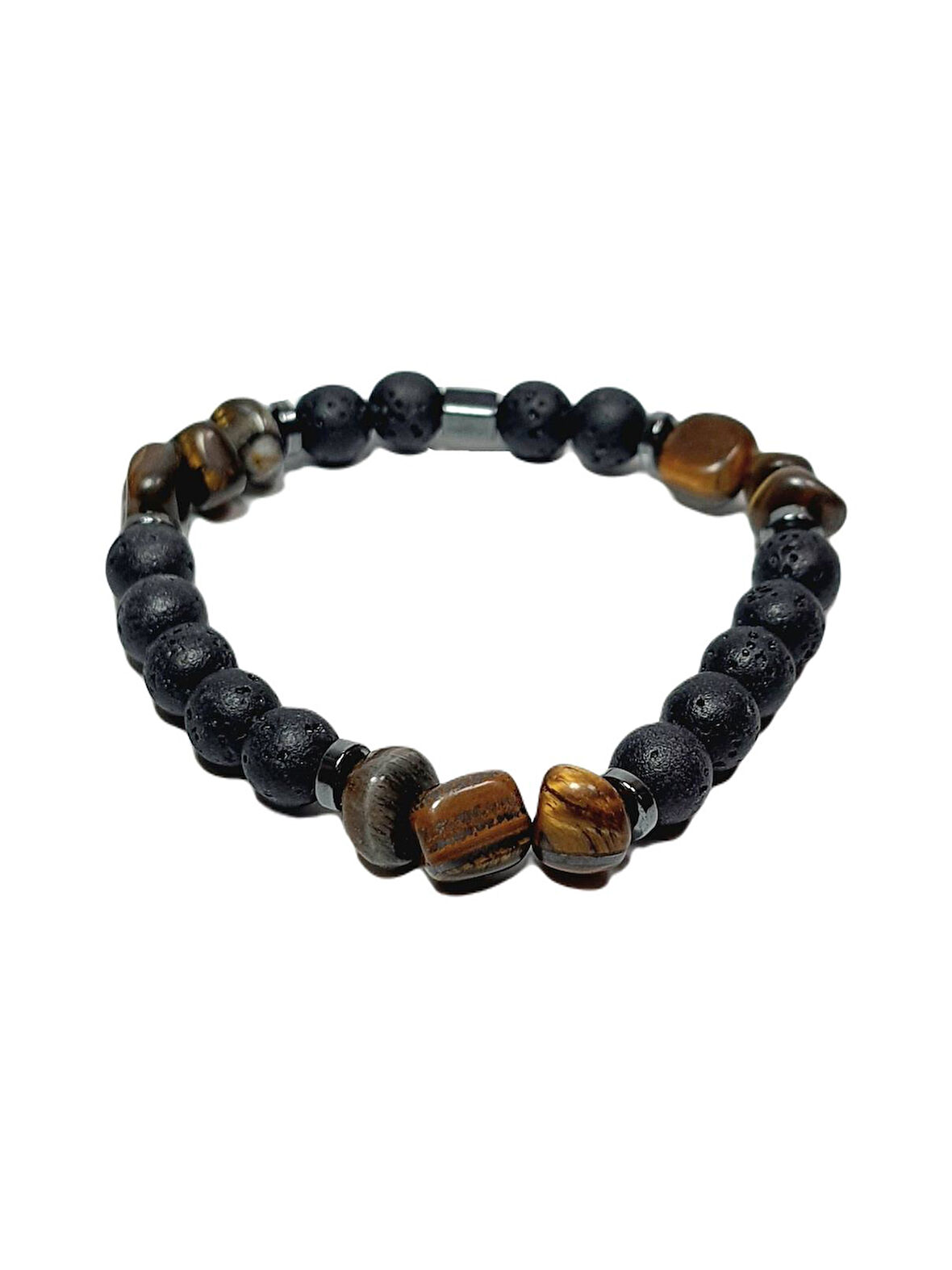 JTSS25DOB1546 KAPLANGÖZÜ LAV HEMATİT SİYAH JANTİ DOĞALTAŞ BİLEKLİK