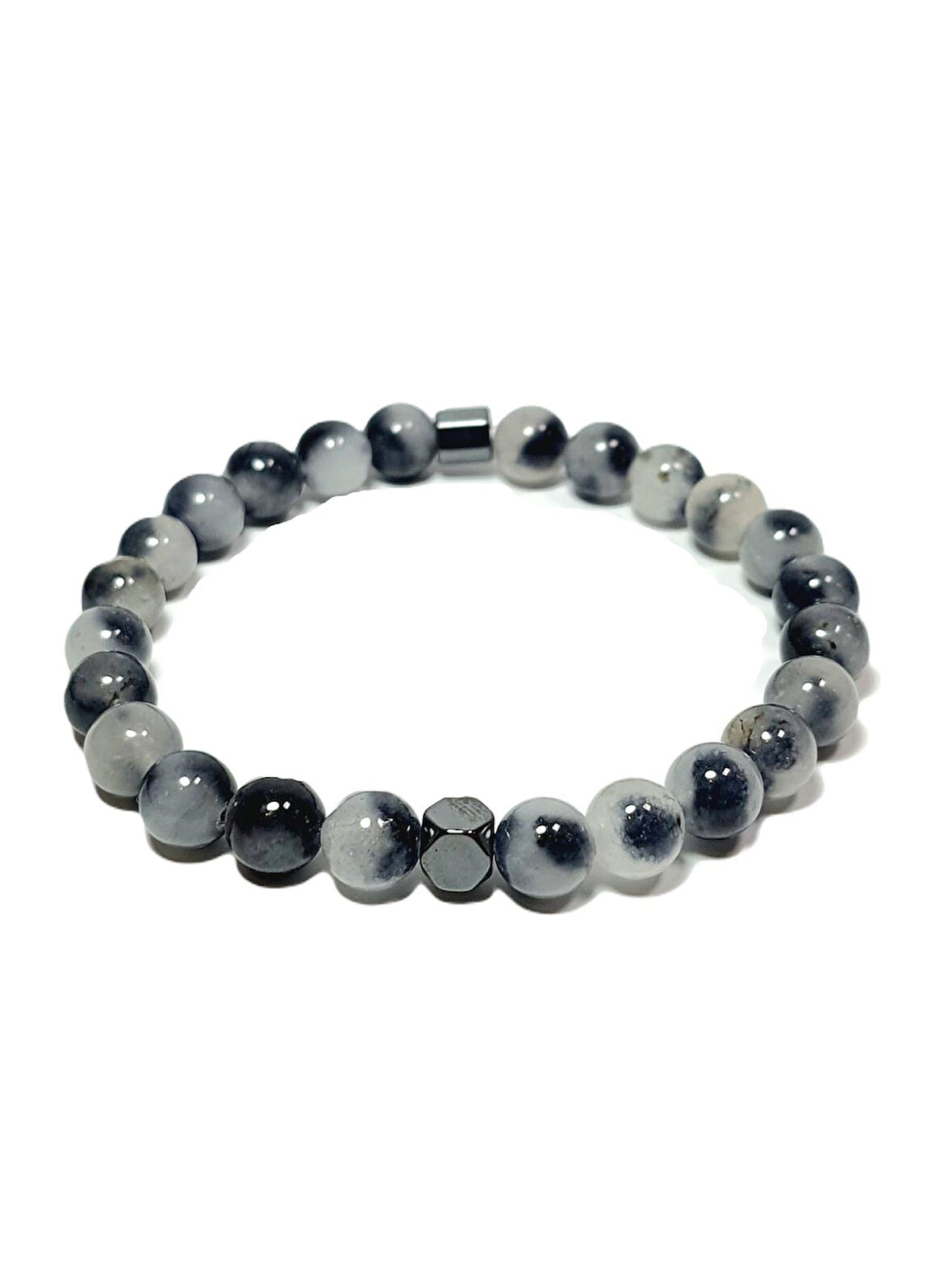 JTSS25DOB1549 AKİK HEMATİT KOYU GRİ JANTİ DOĞALTAŞ BİLEKLİK