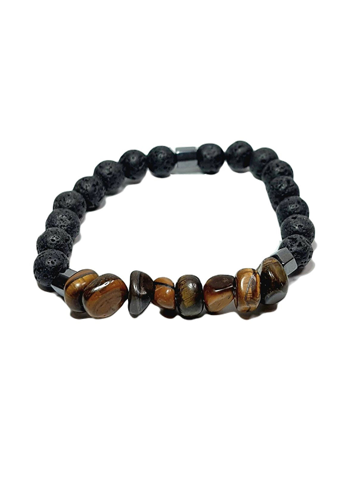 JTSS25DOB1551 KAPLANGÖZÜ LAV HEMATİT SİYAH JANTİ DOĞALTAŞ BİLEKLİK