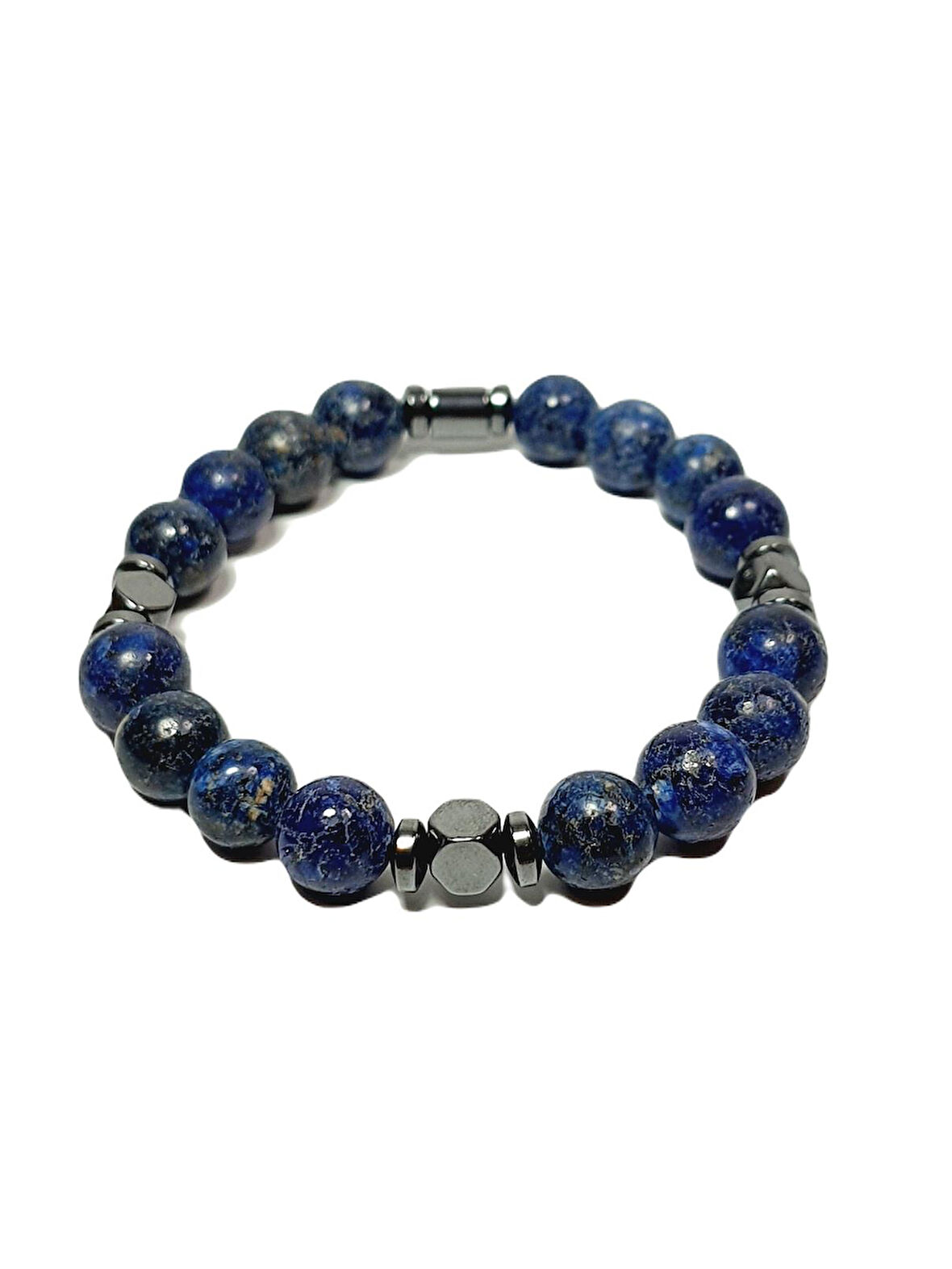 JTSS25DOB1563 CEYT HEMATİT LACİVERT JANTİ DOĞALTAŞ BİLEKLİK