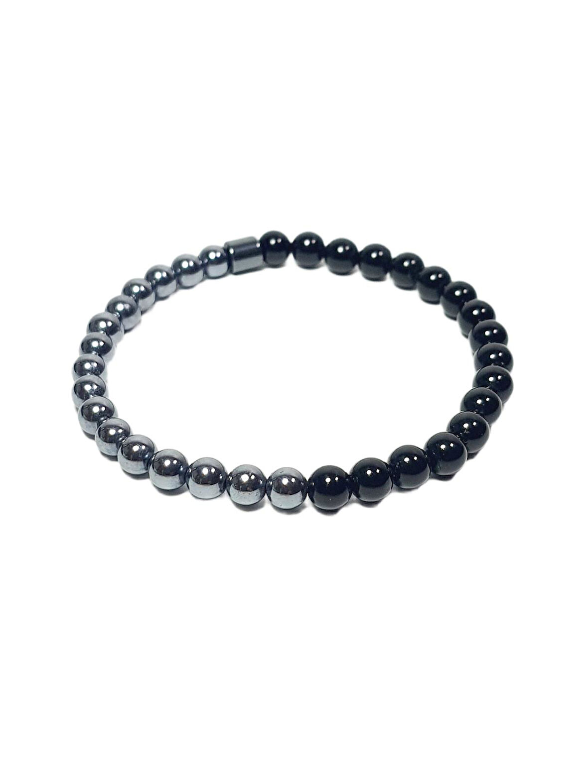 JTAW25BLK1577 TERAHERTZ  ONYX ve HEMATİT DOĞALTAŞ TASARIM ESNEK MODEL SİYAH GRİ RENK GARANTİLİ HEDİYE KUTULU JANTİ DOĞALTAŞ BİLEKLİK