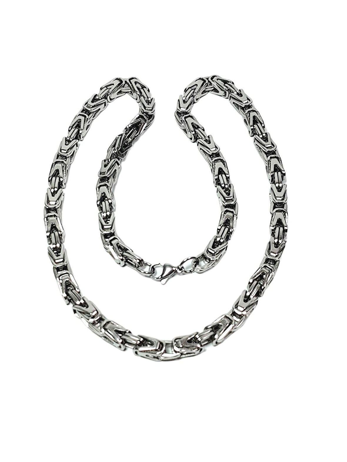 JTAW25KLY1593 KRAL TASARIM DESEN MODEL GRİ ZİNCİR PASLANMAZ ÇELİK GARANTİLİ HEDİYE KUTULU JANTİ ÇELİK KOLYE