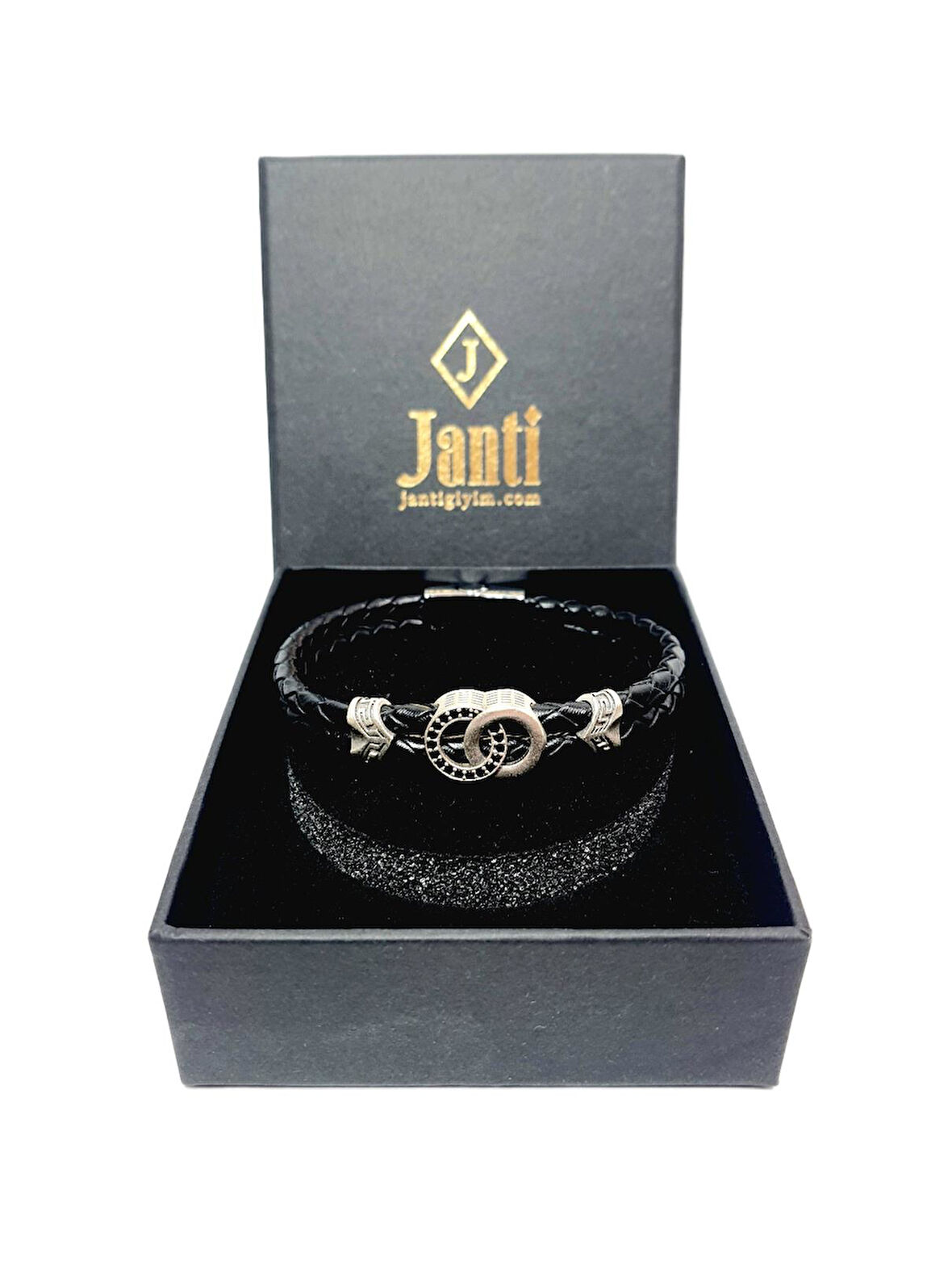 JTAW25BLK1638 HAKİKİ DERİ MIKNATIS KAPAMA ALAŞIMLI METAL GARANTİLİ HEDİYE KUTULU JANTİ BİLEKLİK