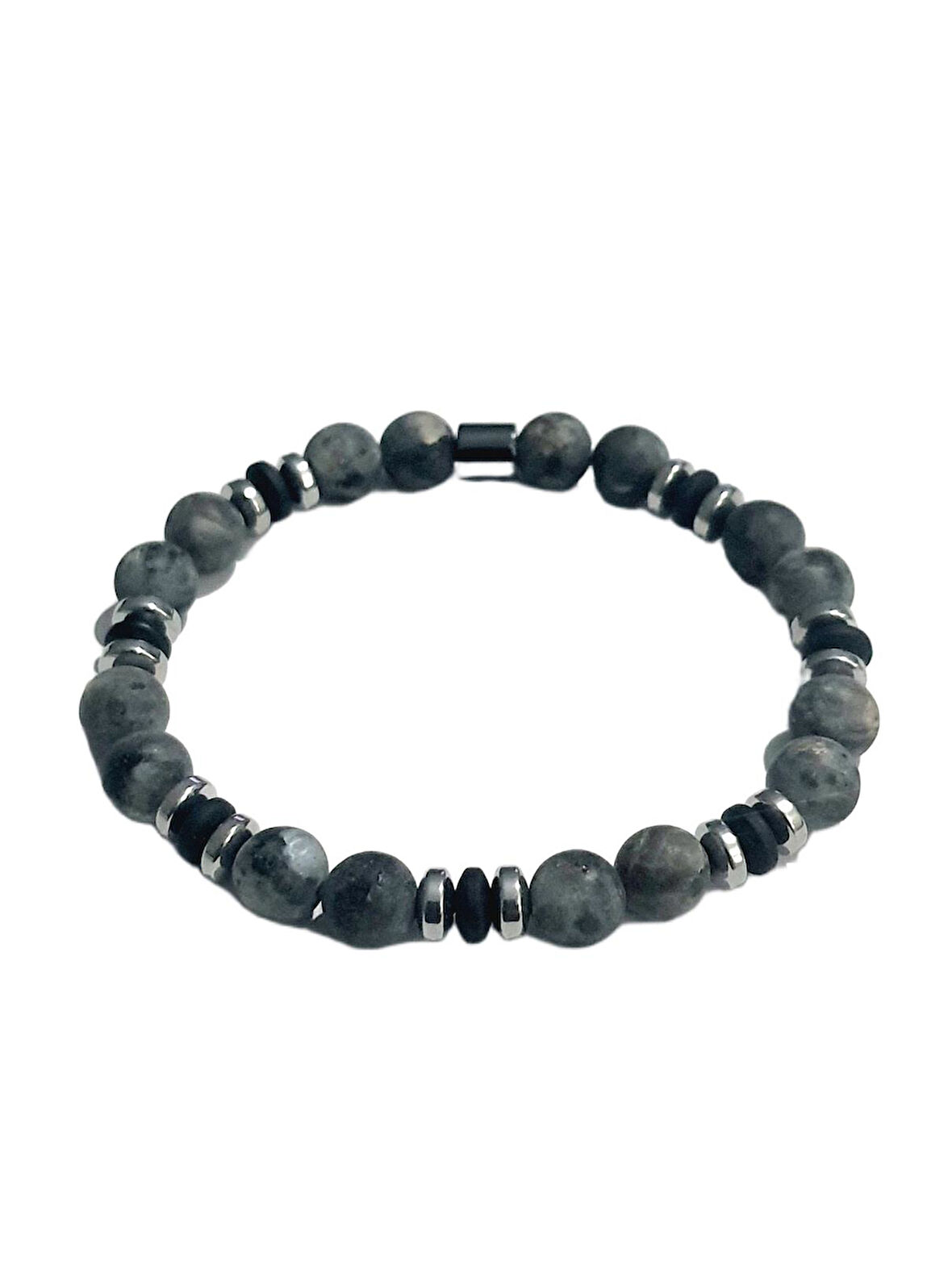 JTAW25BLK1646 8 MM CEYT ve HEMATİT DOĞALTAŞ ESNEK KOYU GRİ GARANTİLİ JANTİ BİLEKLİK