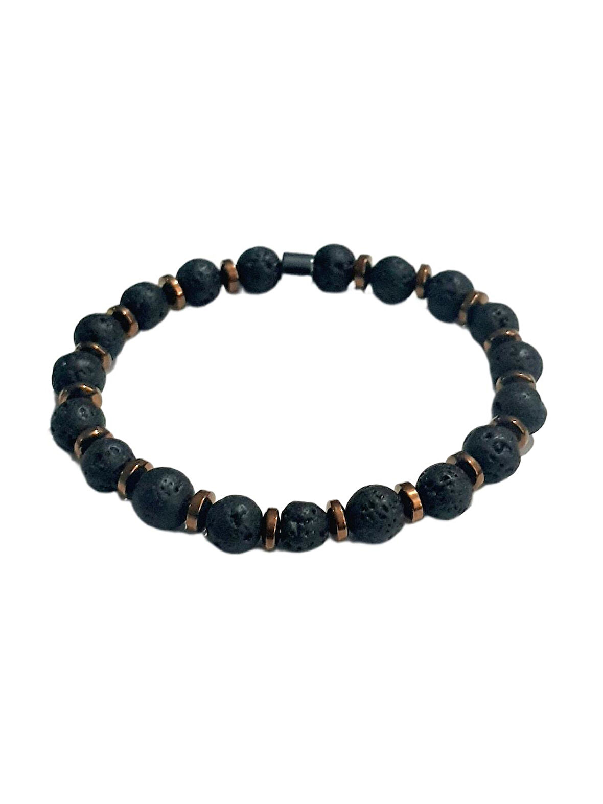 JTAW25BLK1650 8 MM LAV ve HEMATİT DOĞALTAŞ ESNEK SİYAH GARANTİLİ JANTİ BİLEKLİK