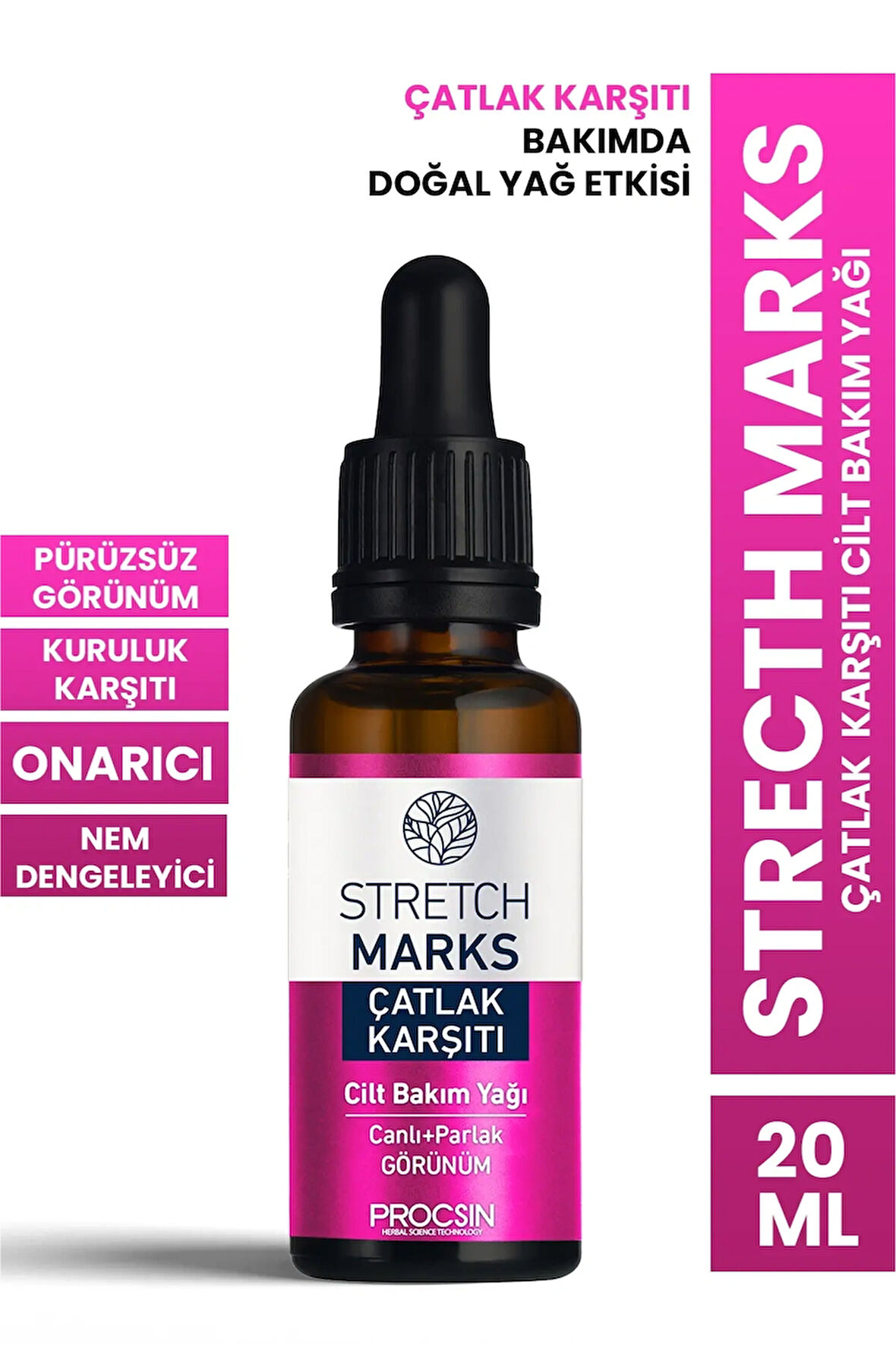 PROCSIN Strecth Marks Çatlak Karşıtı Cilt Bakım Yağı 20 ML