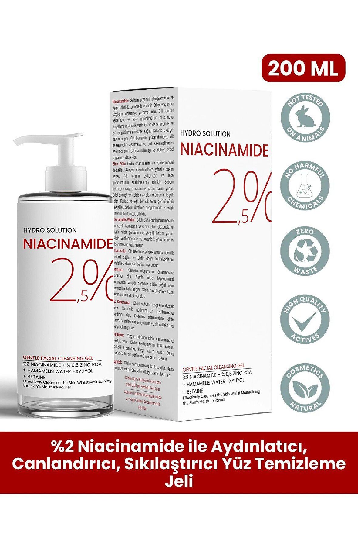 Hydro Solution %2 Niacinamide %0,5 Zinc Pca Temizleme Jeli 200 ml